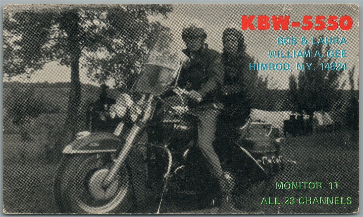 MOTORCYCLE HIMROD NY VINTAGE RADIO CARD POSTCARD