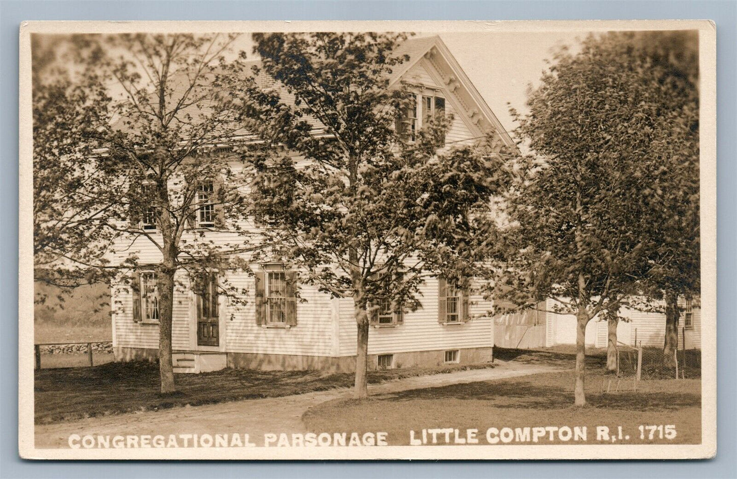 LITTLE COMPTON RI CONGREGATIONAL PARSONAGE ANTIQUE REAL PHOTO POSTCARD RPPC