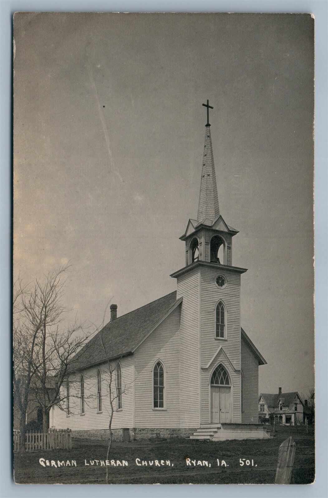 RYAN IA GERMAN LUTHERAN CHURCH ANTIQUE REAL PHOTO POSTCARD RPPC