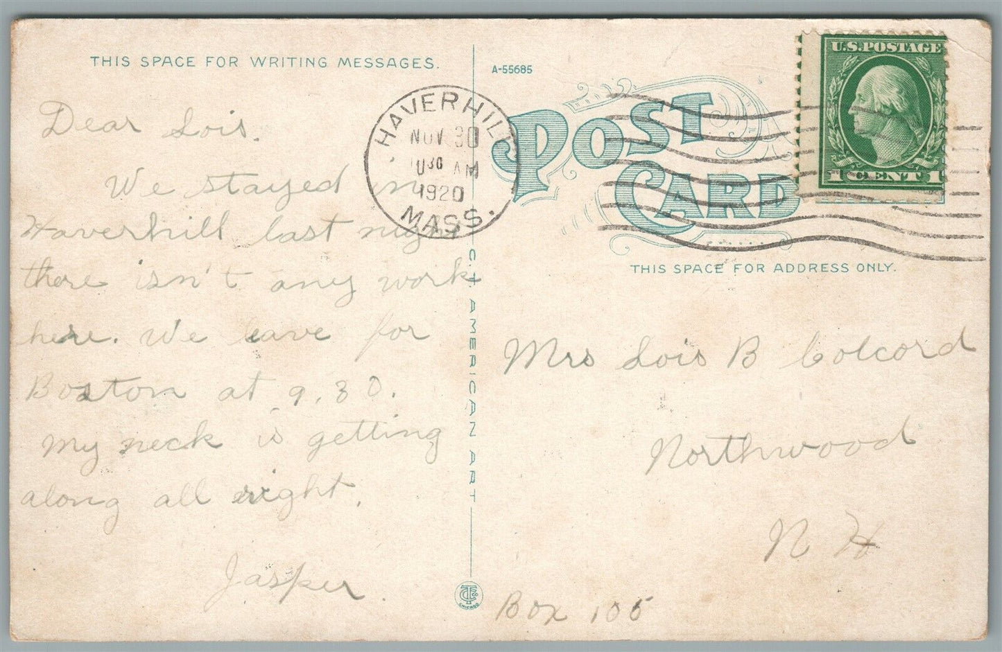 HAVERHILL MA MERRIMAC STREET ANTIQUE POSTCARD