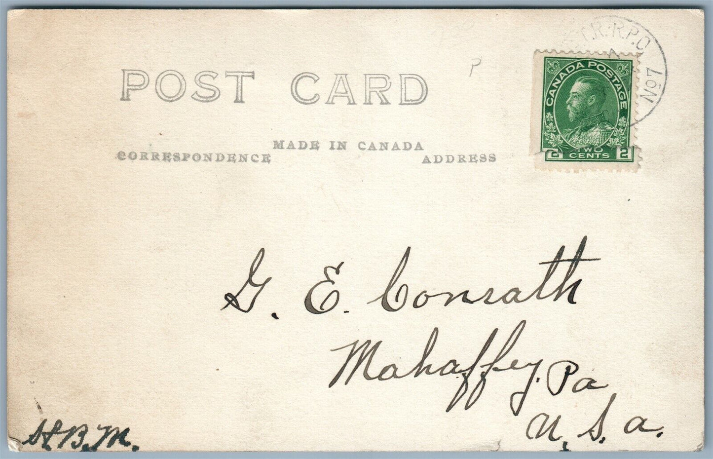 BASS FISHING EXAGGERATED KINGSTON CANADA ANTIQUE REAL PHOTO POSTCARD RPPC