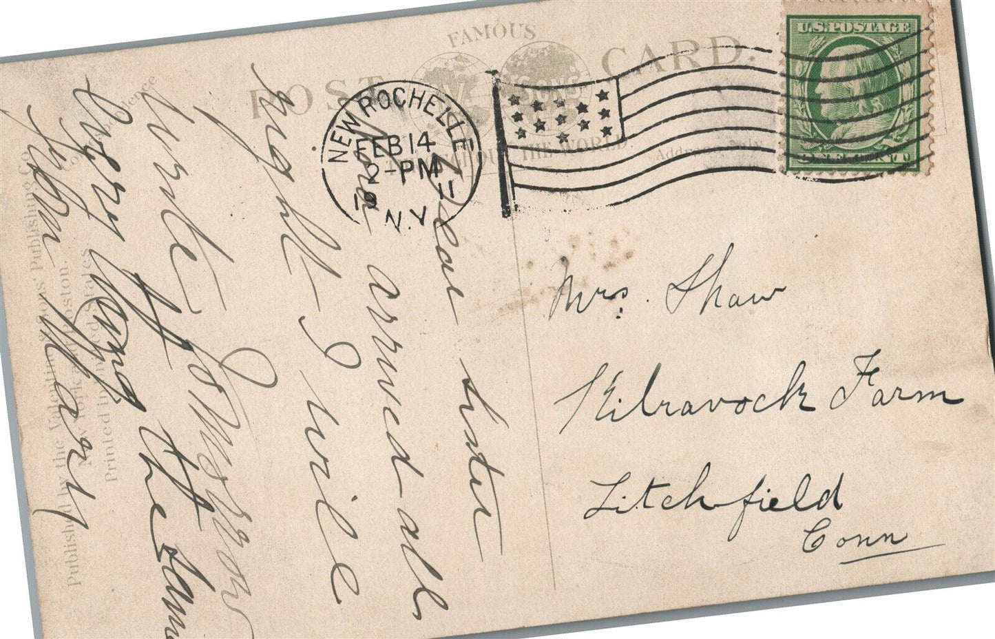 NEW ROCHELLE NY ST.GABRIEL'S ROMAN CATHOLIC CHURCH ANTIQUE POSTCARD