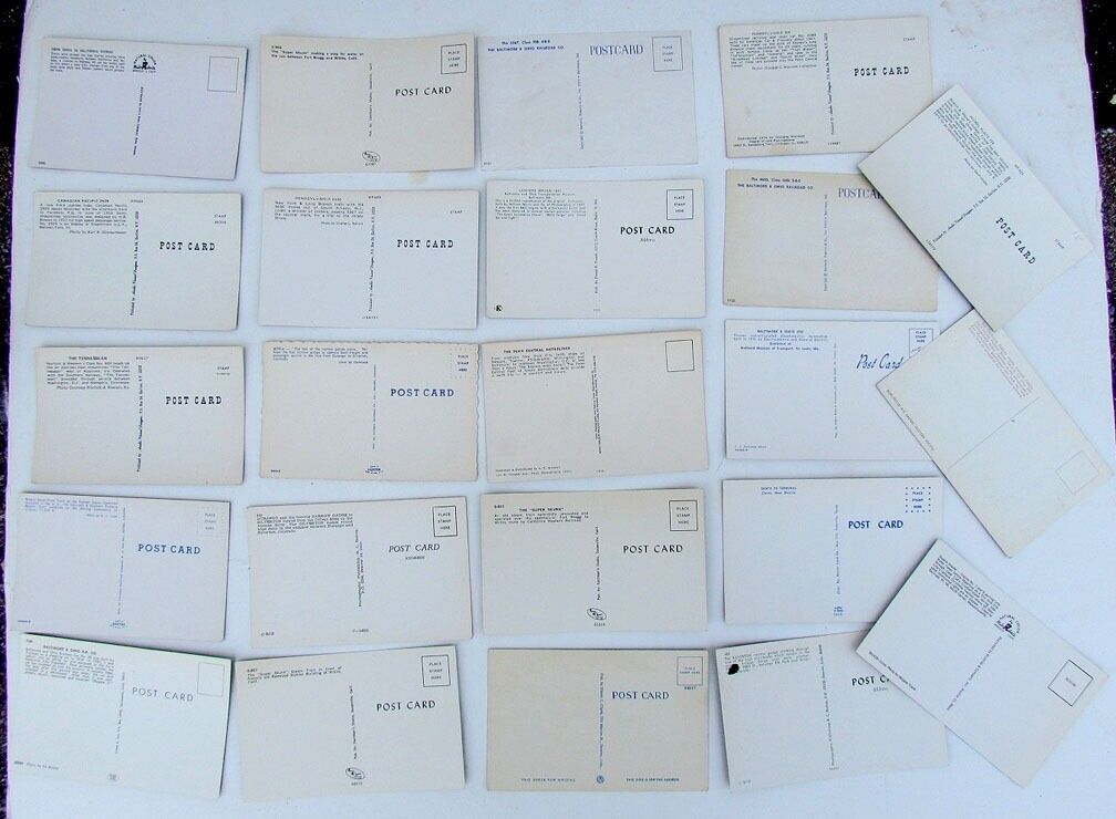 LOT OF 23 VINTAGE POSTCARDS train railway railroad