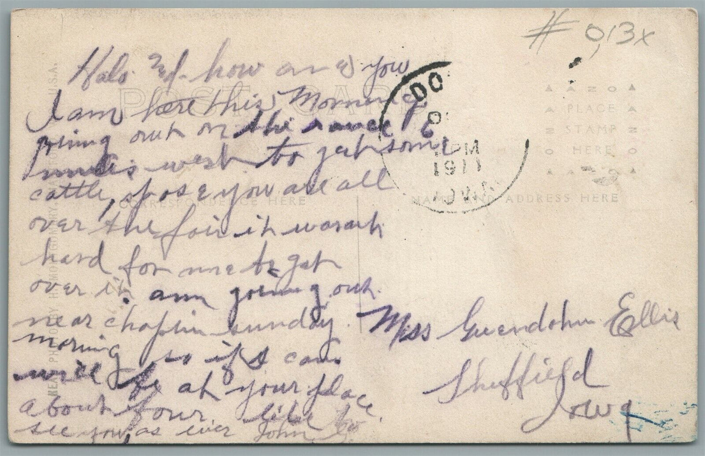 DOWS IA MAIN STREET TROLLEY ANTIQUE REAL PHOTO POSTCARD RPPC