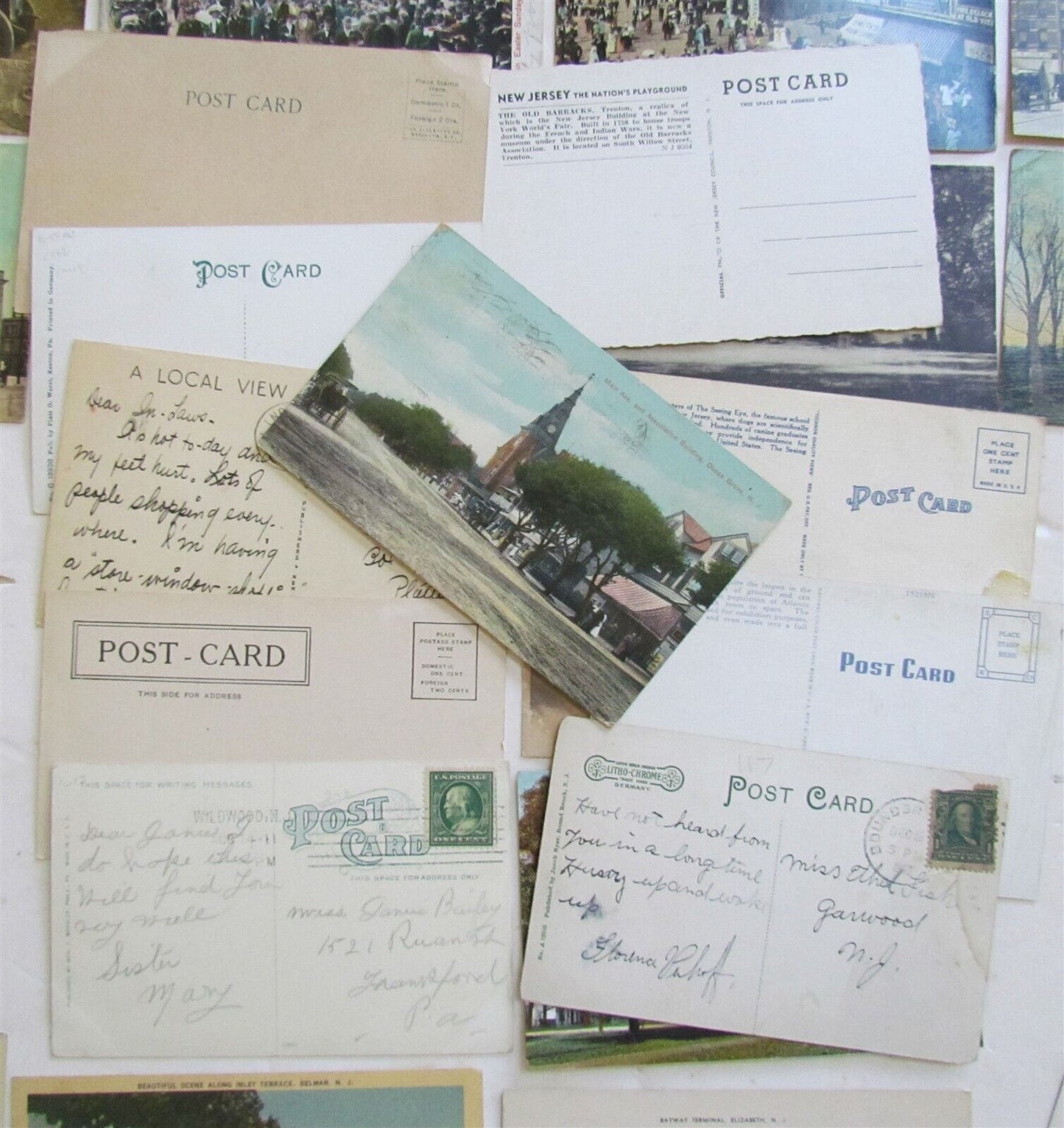 NEW JERSEY lot of 50 NJ ANTIQUE POSTCARDS