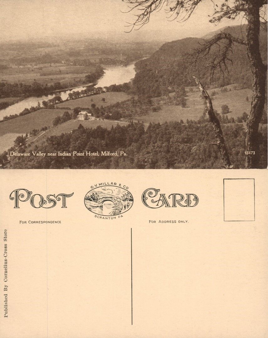 MILFORD PA DELAWARE VALLEY INDIAN POINT HOTEL ANTIQUE POSTCARD