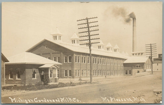 MT.PLEASANT MI MICHIGAN CONDENSED MILK CO. ANTIQUE REAL PHOTO POSTCARD RPPC
