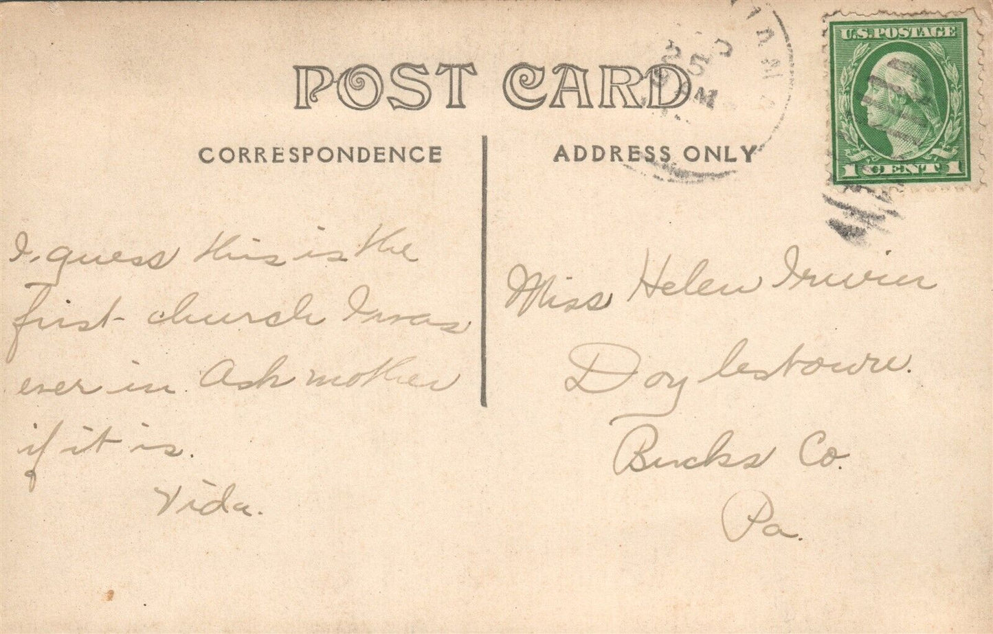 CHRISTIANA PA M.E. CHURCH ANTIQUE REAL PHOTO POSTCARD RPPC