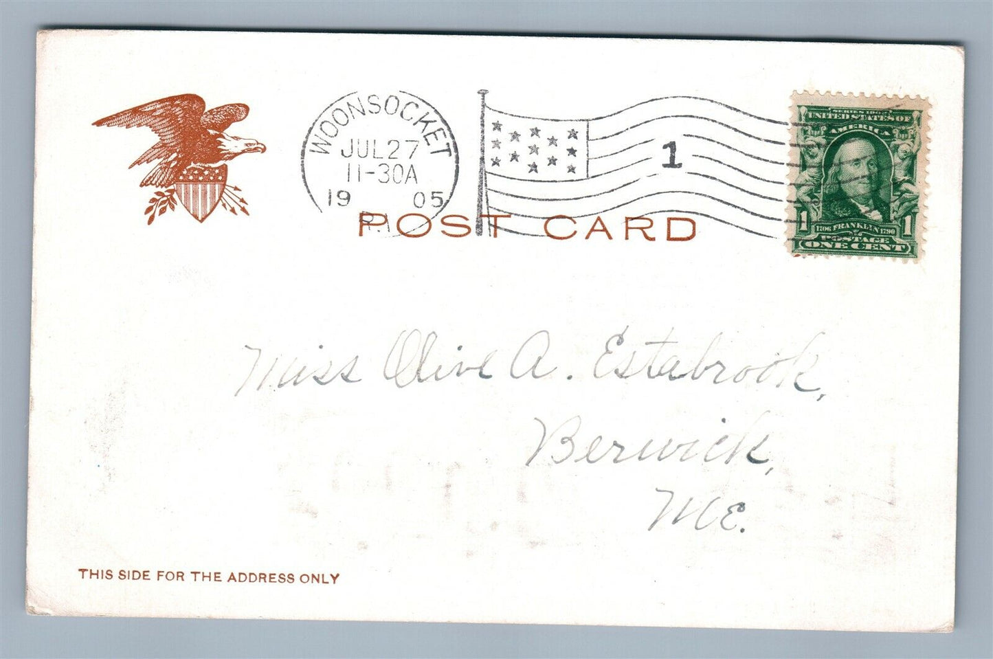 WOONSOCKET RI WATRE WORKS PUMPING STATION ANTIQUE POSTCARD