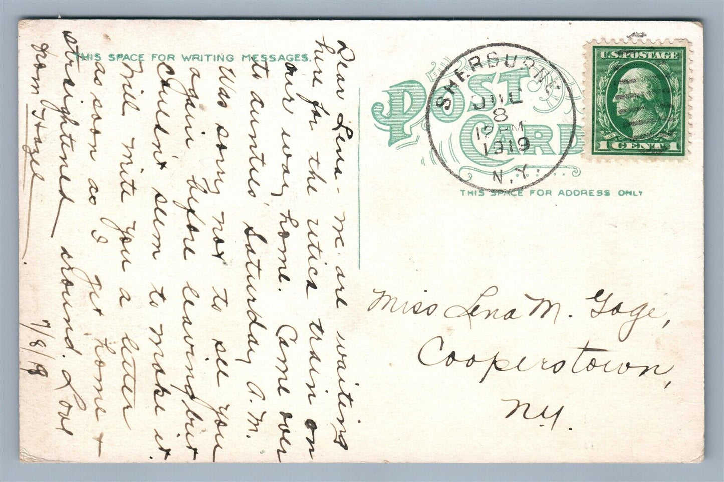 SHERBURNE INN NY ANTIQUE POSTCARD