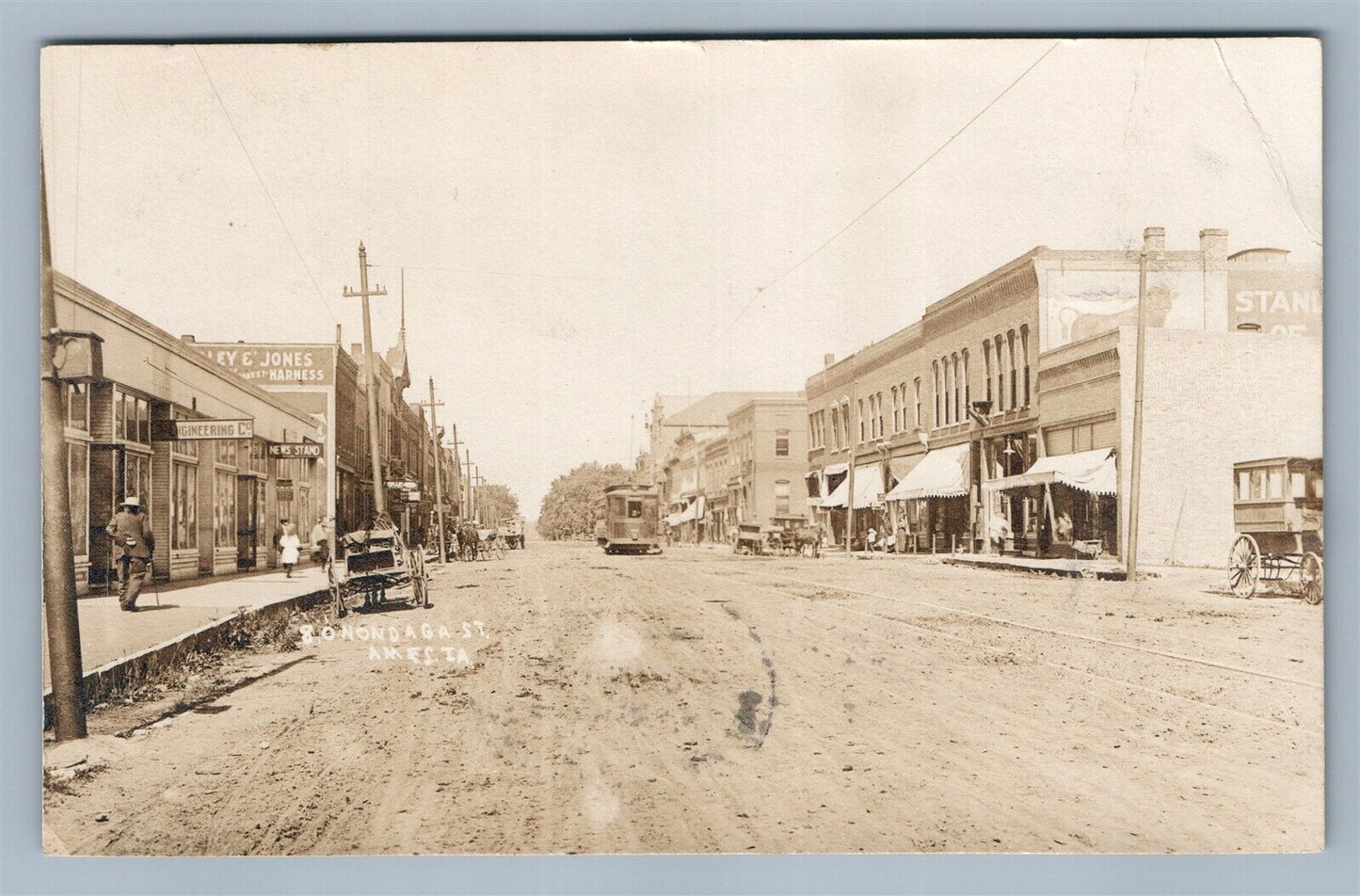 AMES IA ONONDAGA STREET ANTIQUE REAL PHOTO POSTCARD RPPC