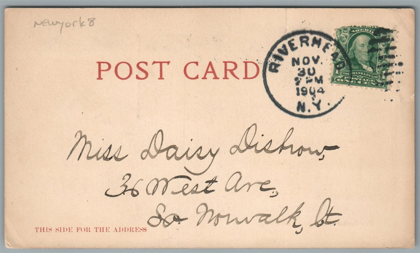 RIVERHEAD NY REVIEW PRESS ANTIQUE POSTCARD