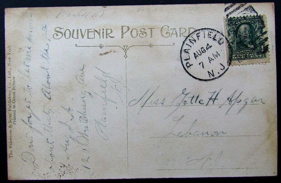 VINTAGE POSTCARD - CENTRAL R.R. STATION PLAINFIELD NJ railroad railway train