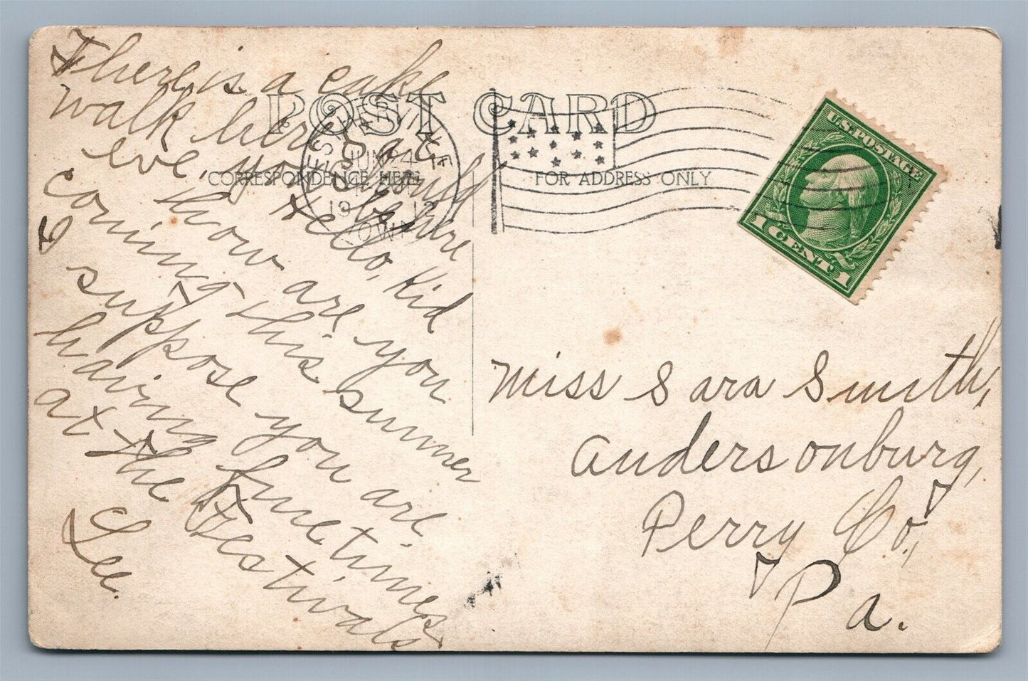 CEYLON MN TUTTLE LAKE 1912 ANTIQUE REAL PHOTO POSTCARD RPPC