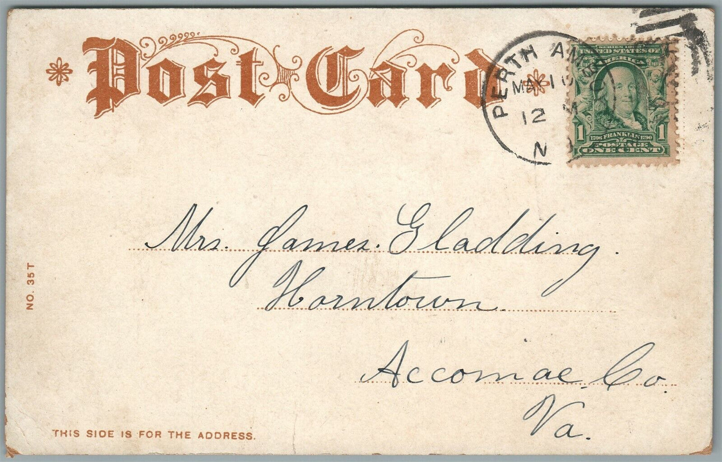 PERTH AMBOY NJ ALONG THE SHORE ANTIQUE POSTCARD