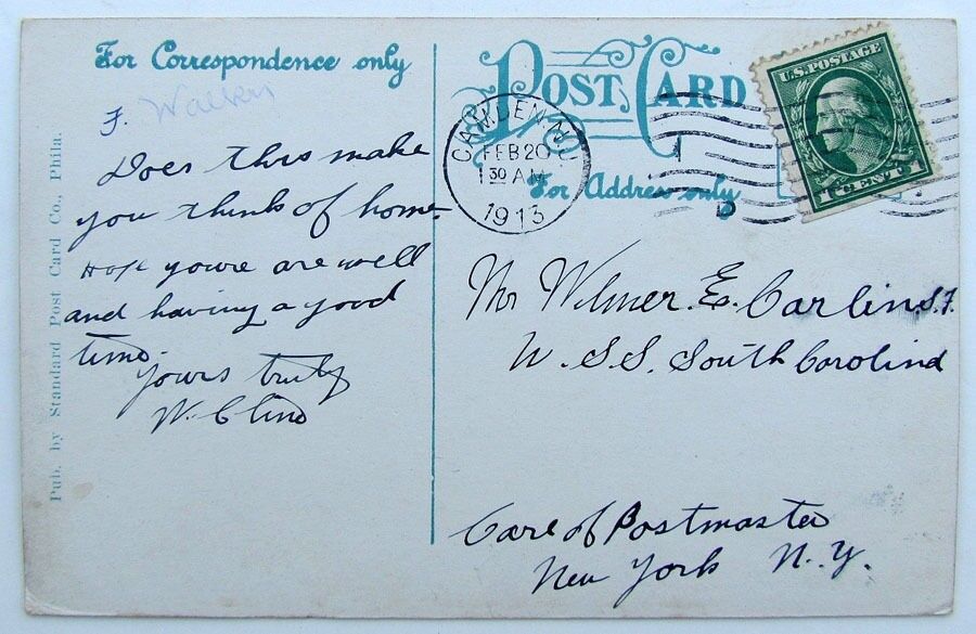 VINTAGE 1913 POSTCARD ARMORY CAMDEN N.J.