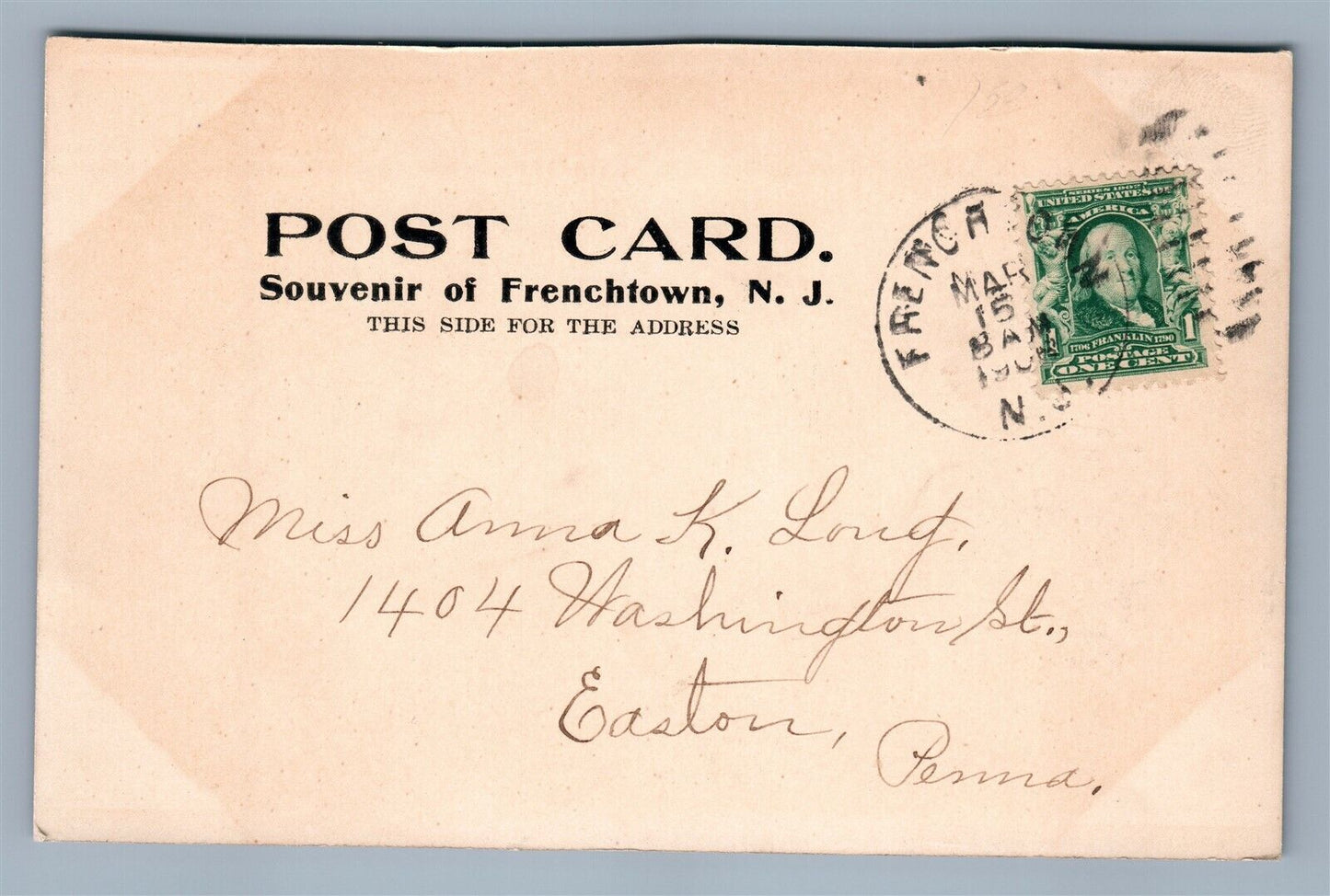 FRENCHTOWN NJ PUBLIC SCHOOL ANTIQUE POSTCARD