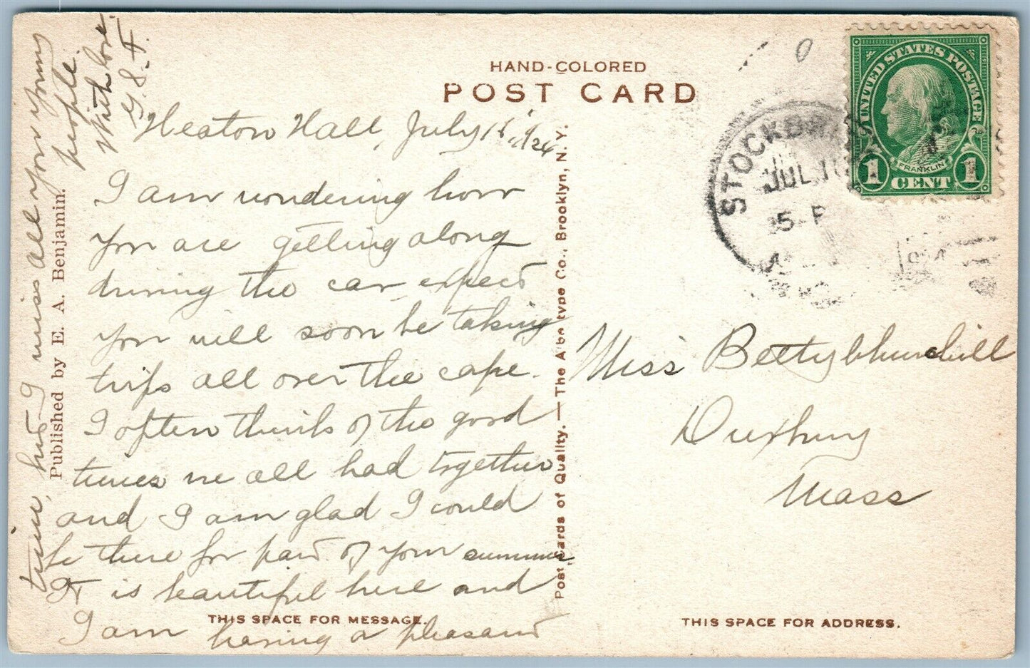 STOCKBRIDGE MA OLD INDIAN MONUMENT & GOLF LINKS ANTIQUE POSTCARD