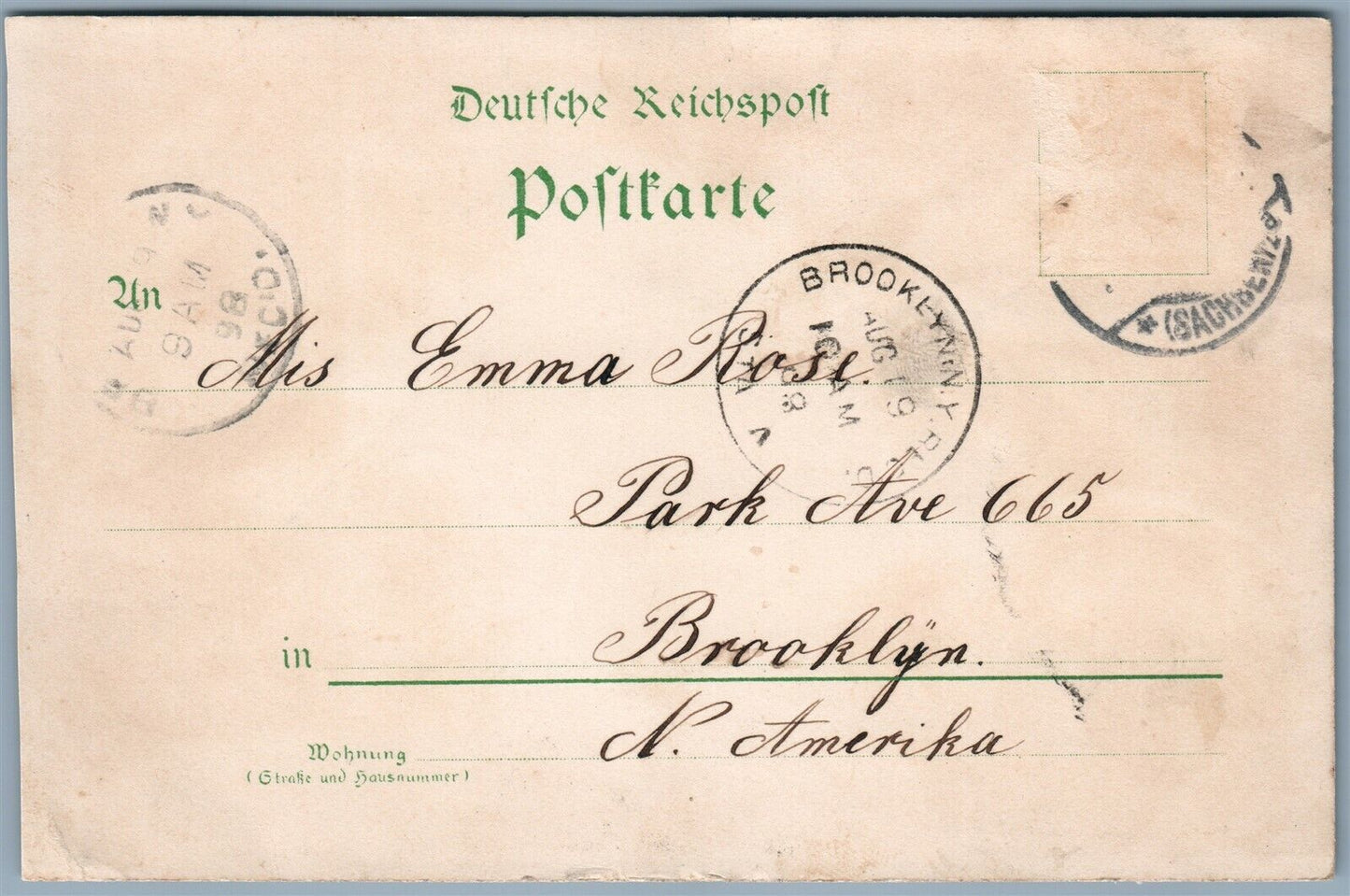 GRUSS AUS FREIBERG GERMANY UNDIVIDED 1898 ANTIQUE POSTCARD