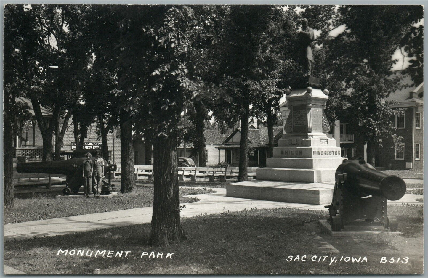 SAC CITY IA MONUMENT PARK VINTAGE REAL PHOTO POSTCARD RPPC