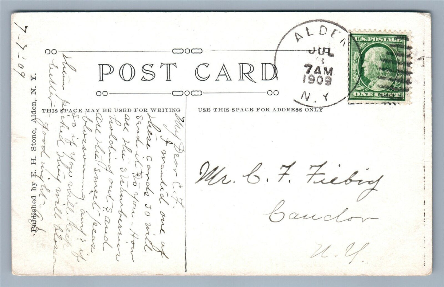 ALDEN NY DR. BOWMAN'S RESIDENCE ANTIQUE POSTCARD