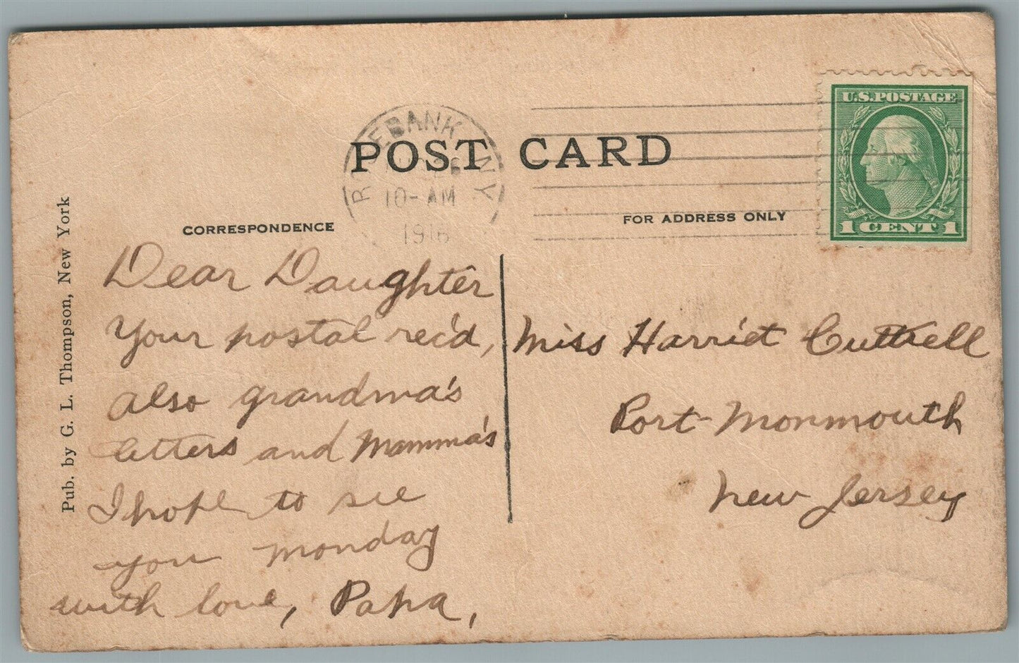 FT. WADSWORTH NY INSPECTION CAMP ANTIQUE POSTCARD