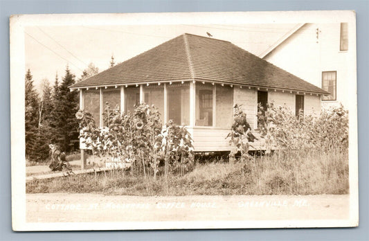 GREENVILLE ME COTTAGE AT MOOSEHEAD COFFEE HOUSE VINTAGE REAL PHOTO POSTCARD RPPC