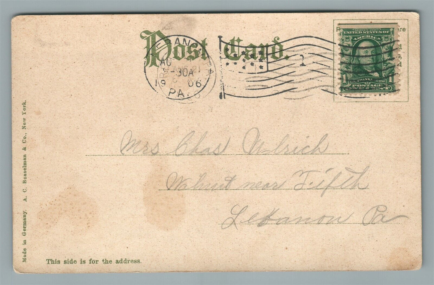 READING PA RAILROAD DEPOT RAILWAY STATION ANTIQUE POSTCARD