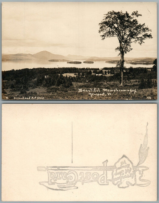 NEWPORT VT LAKE MEMPHREMAGOG ANTIQUE REAL PHOTO POSTCARD RPPC