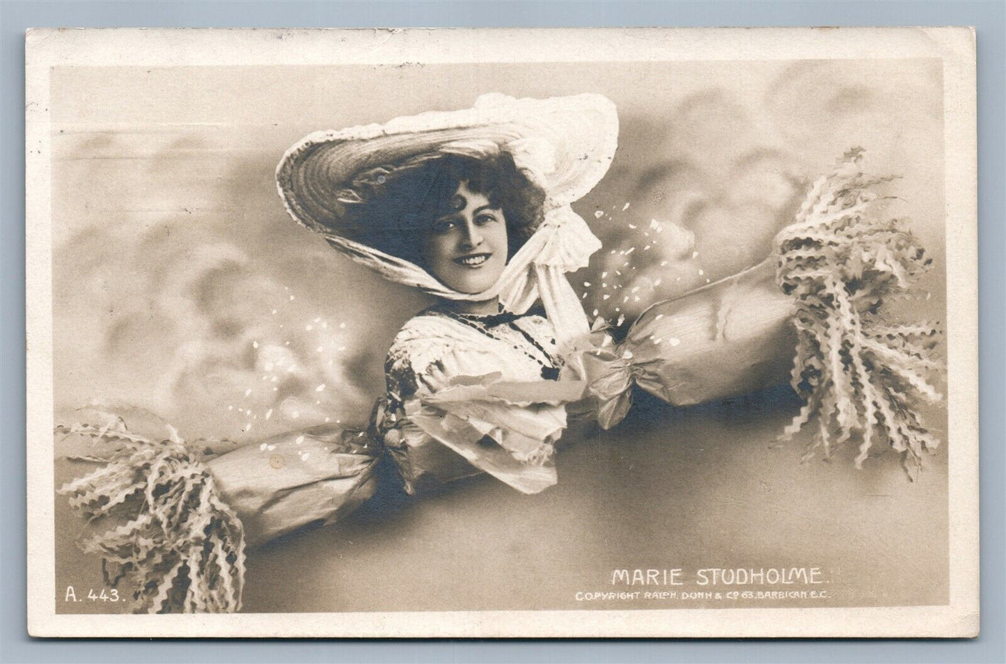 ENGLISH ACTRESS MARIE STUDHOLME ANTIQUE REAL PHOTO POSTCARD RPPC