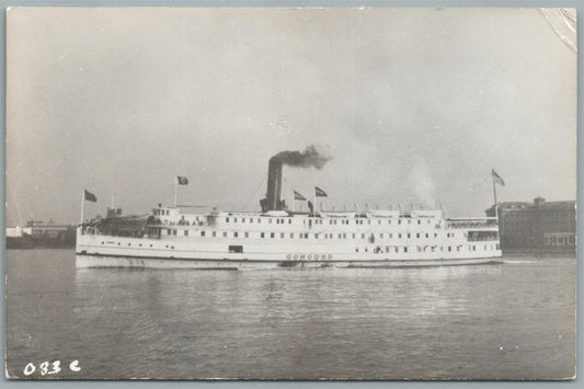 STEAMBOAT CONCORD VINTAGE REAL PHOTO POSTCARD RPPC