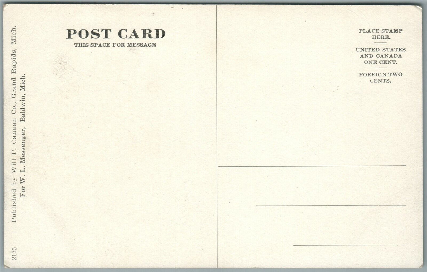 BALDWIN MI CONGREGATIONAL CHURCH ANTIQUE POSTCARD