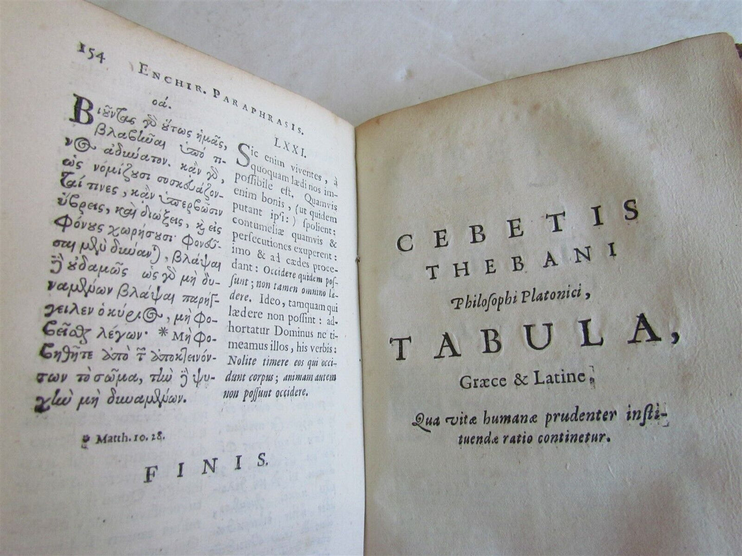 1683 Epictetus Enchiridium una cum Cebetis Thebani antique vellum ILLUSTRATED