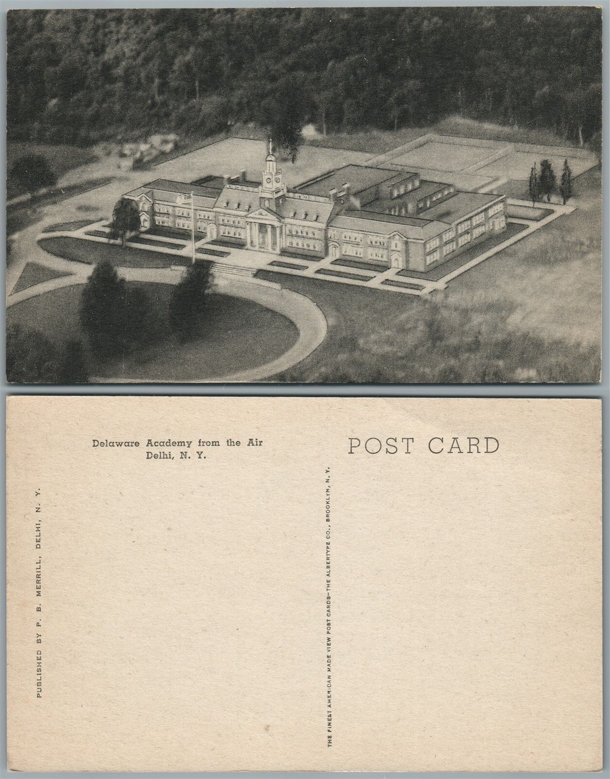 DELHI N.Y. DELAWARE ACADEMY ANTIQUE POSTCARD