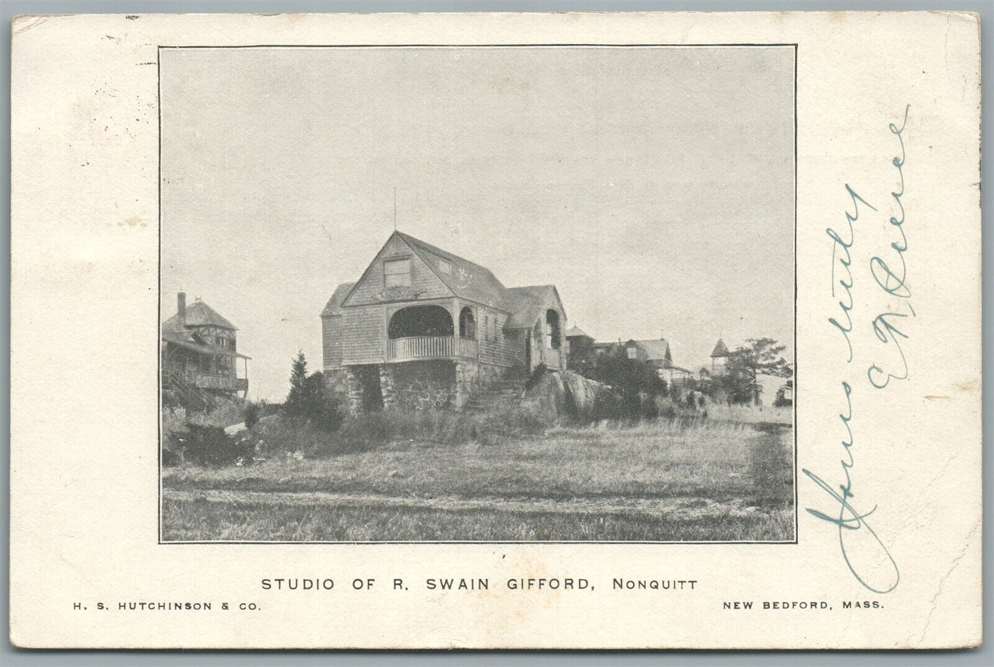 NONQUITT MA STUDIO of R. SWAIN GIFFORD ANTIQUE POSTCARD