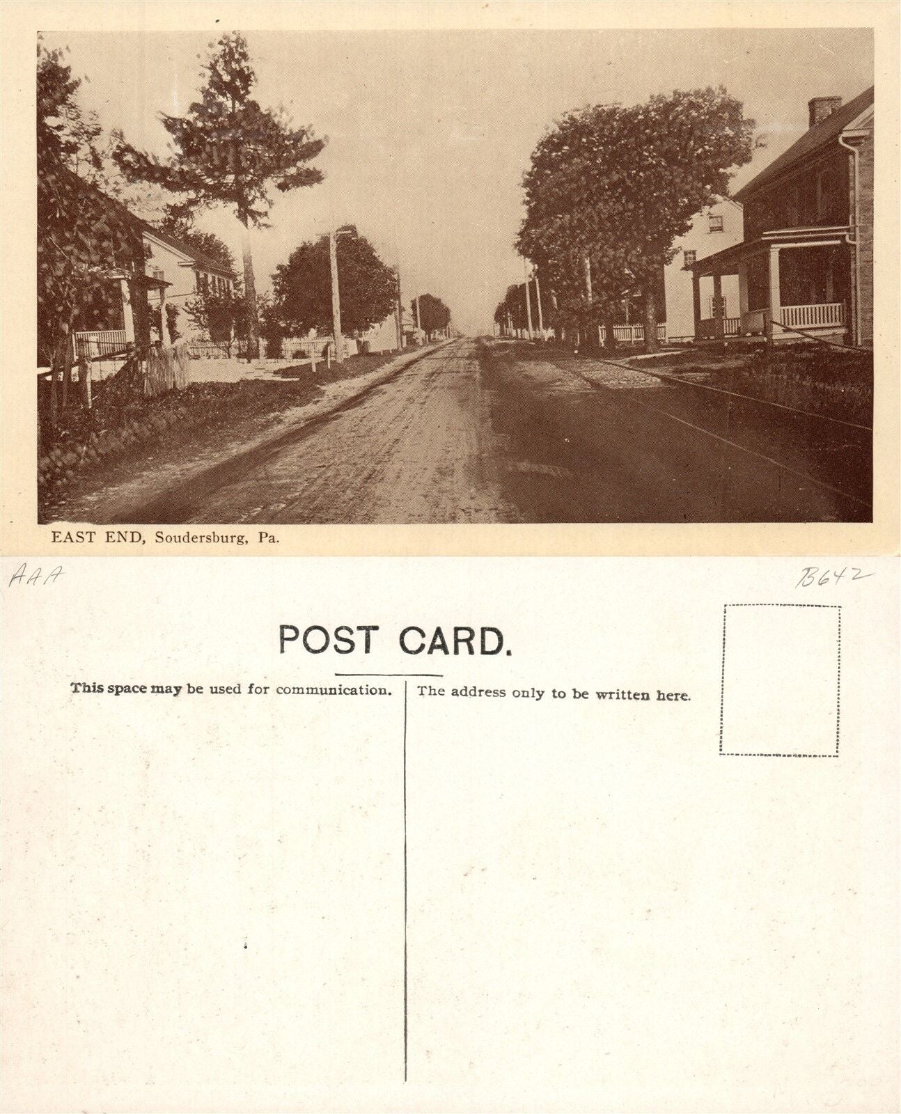SOUDERSBURG PA EAST END VINTAGE POSTCARD