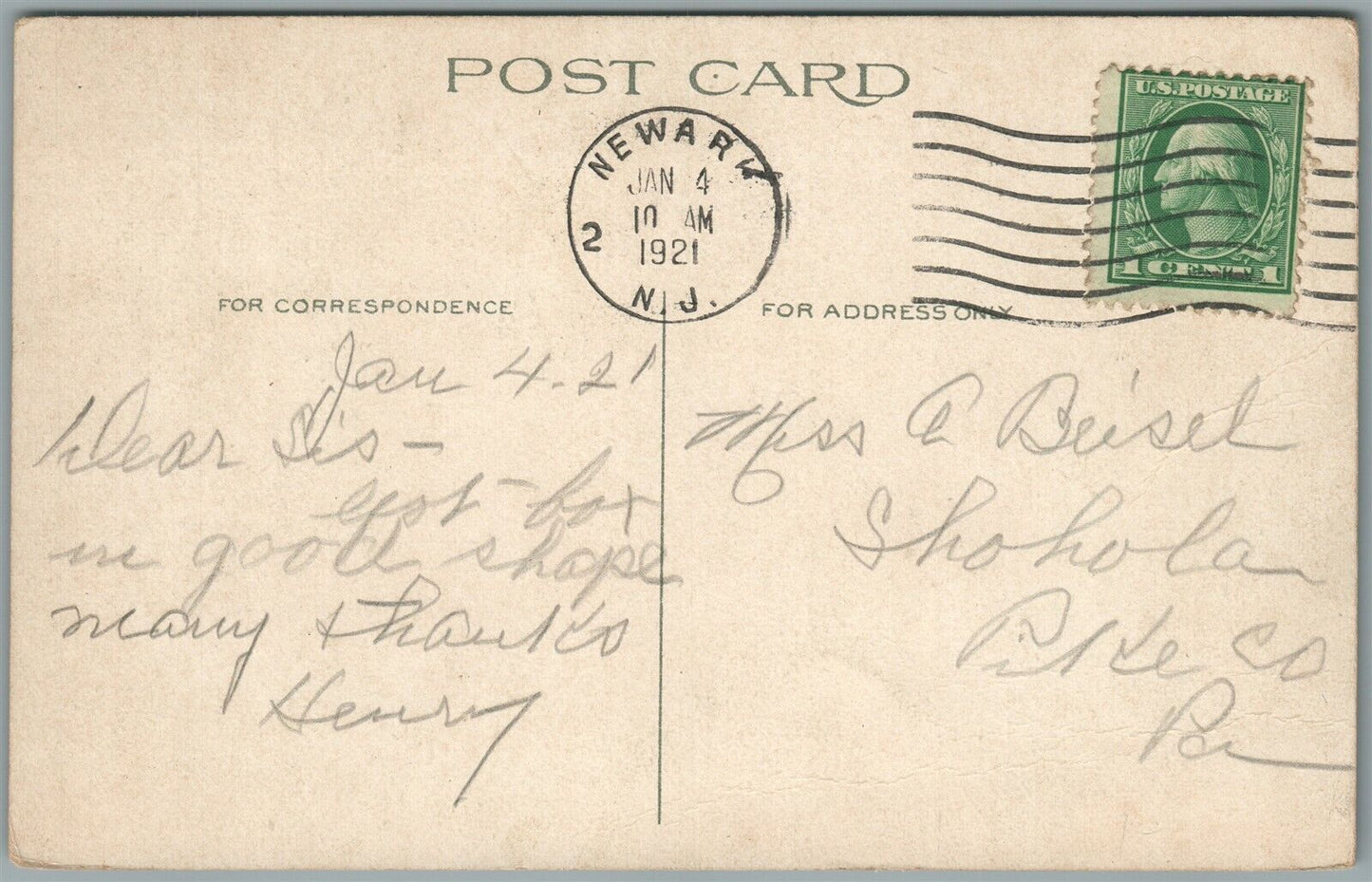 NEWARK NJ BROAD STREET ANTIQUE POSTCARD