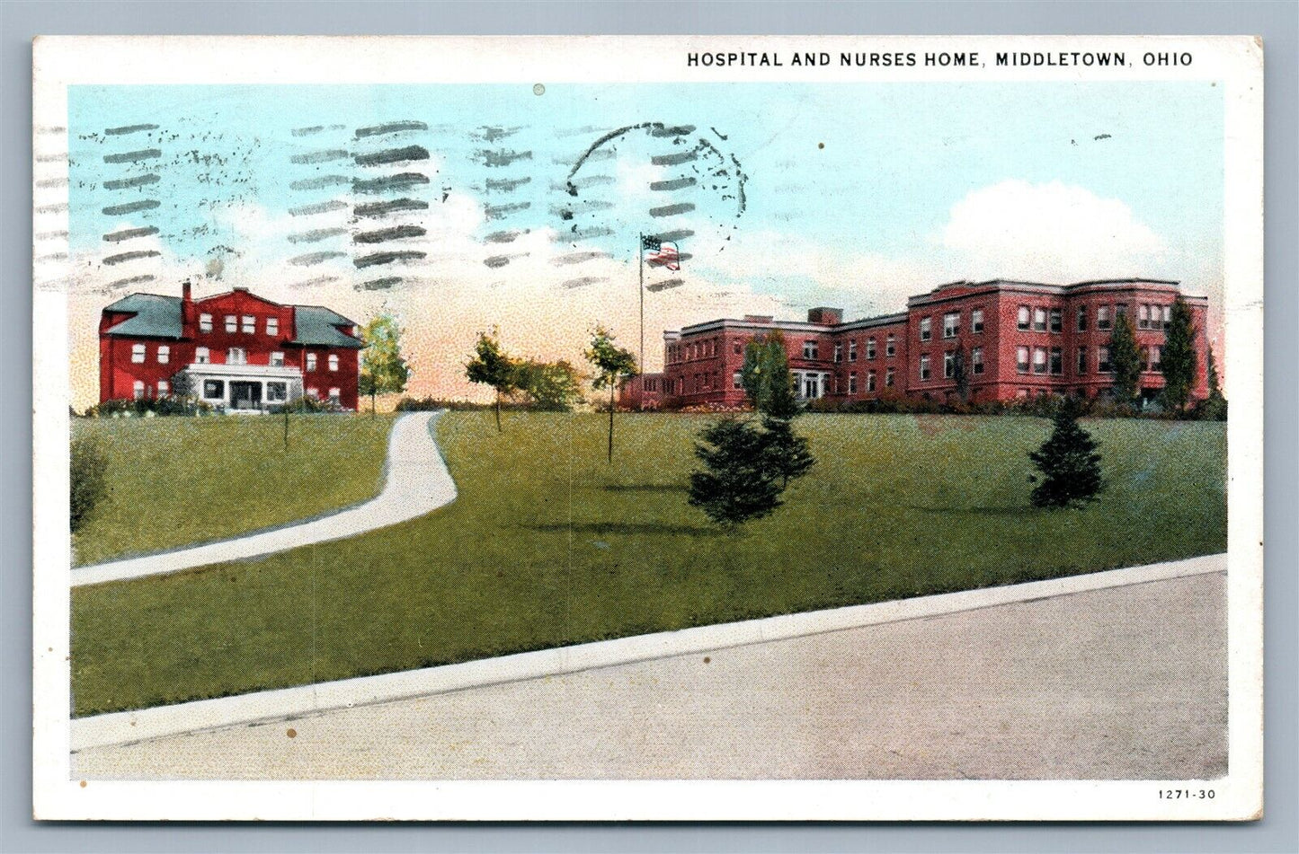 MIDDLETOWN OH HOSPITAL & NURSES HOME 1930 ANTIQUE POSTCARD