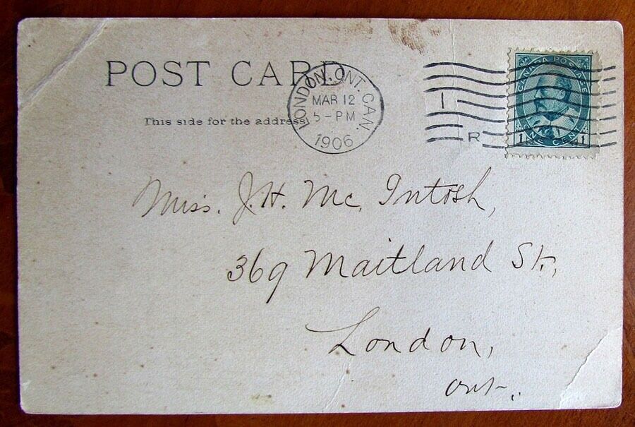 VINTAGE 1906 UNDIVIDED POSTCARD ST.ANDREW'S CHURCH LONDON CANADA