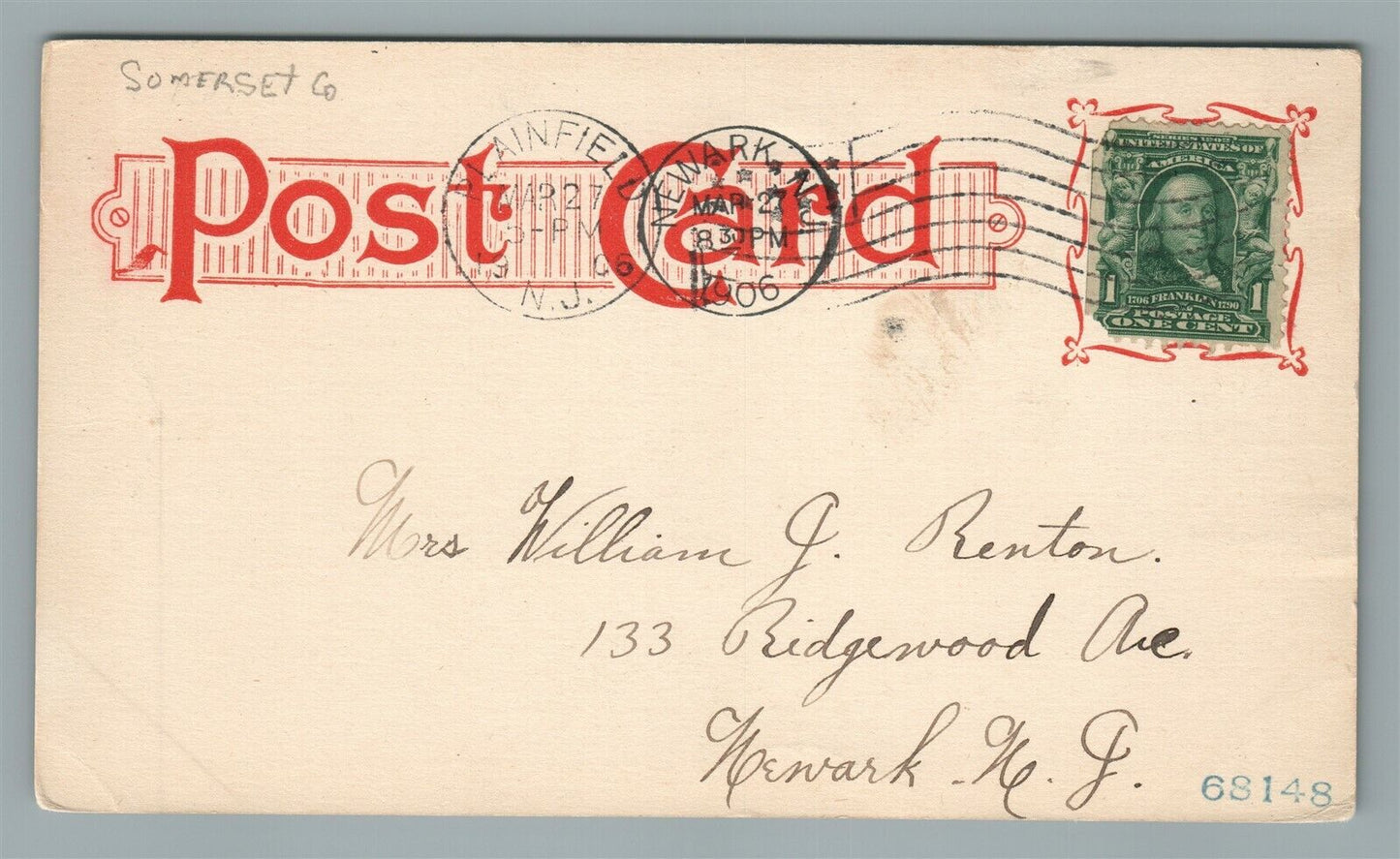NORTH PLAINFIELD NJ MARY WILSON MEMORIAL CHURCH ANTIQUE POSTCARD