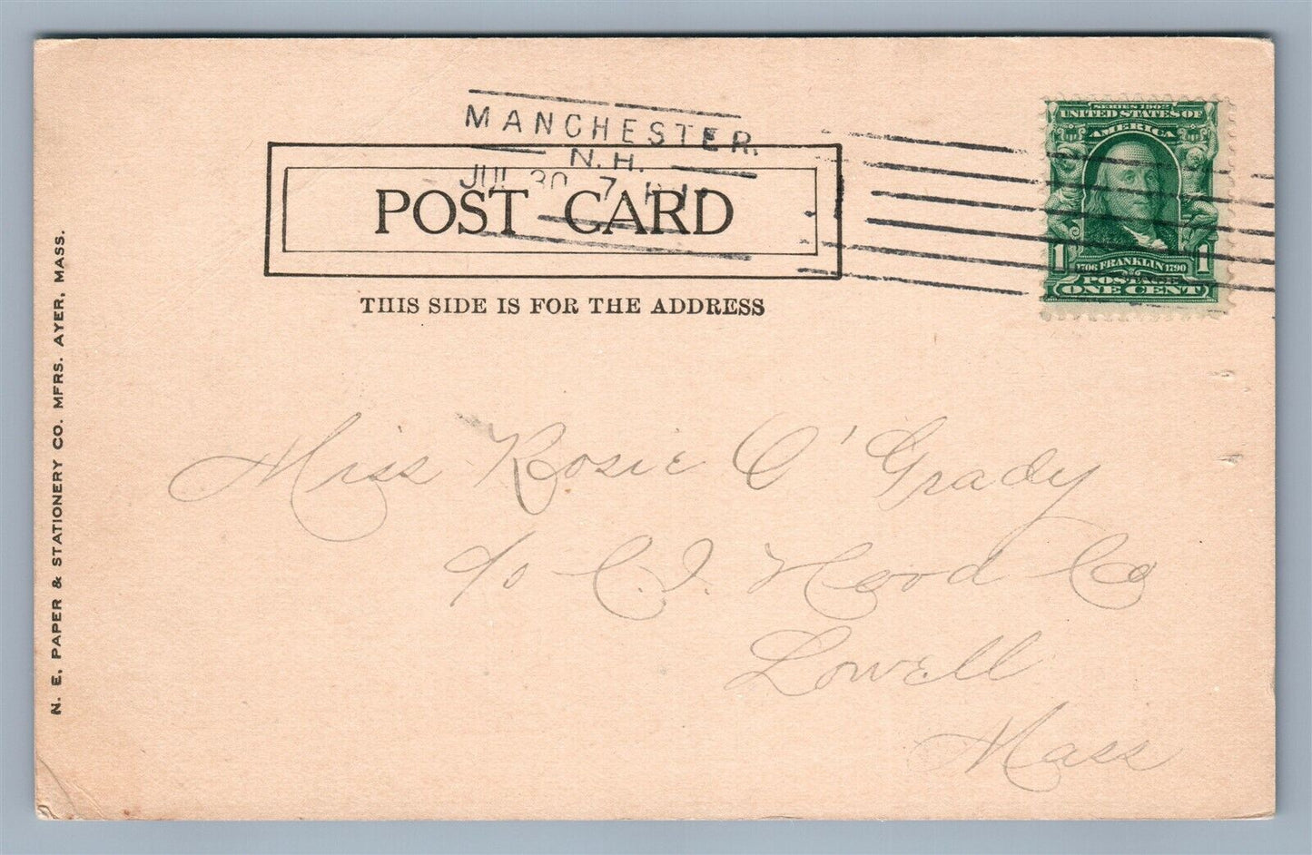 HUDSON NH BARRET'S HILL ROAD ANTIQUE POSTCARD