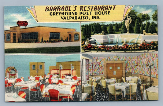 VALPARAISO IN GREYHOUND POST HOUSE RESTAURANT ADVERTISING VINTAGE POSTCARD