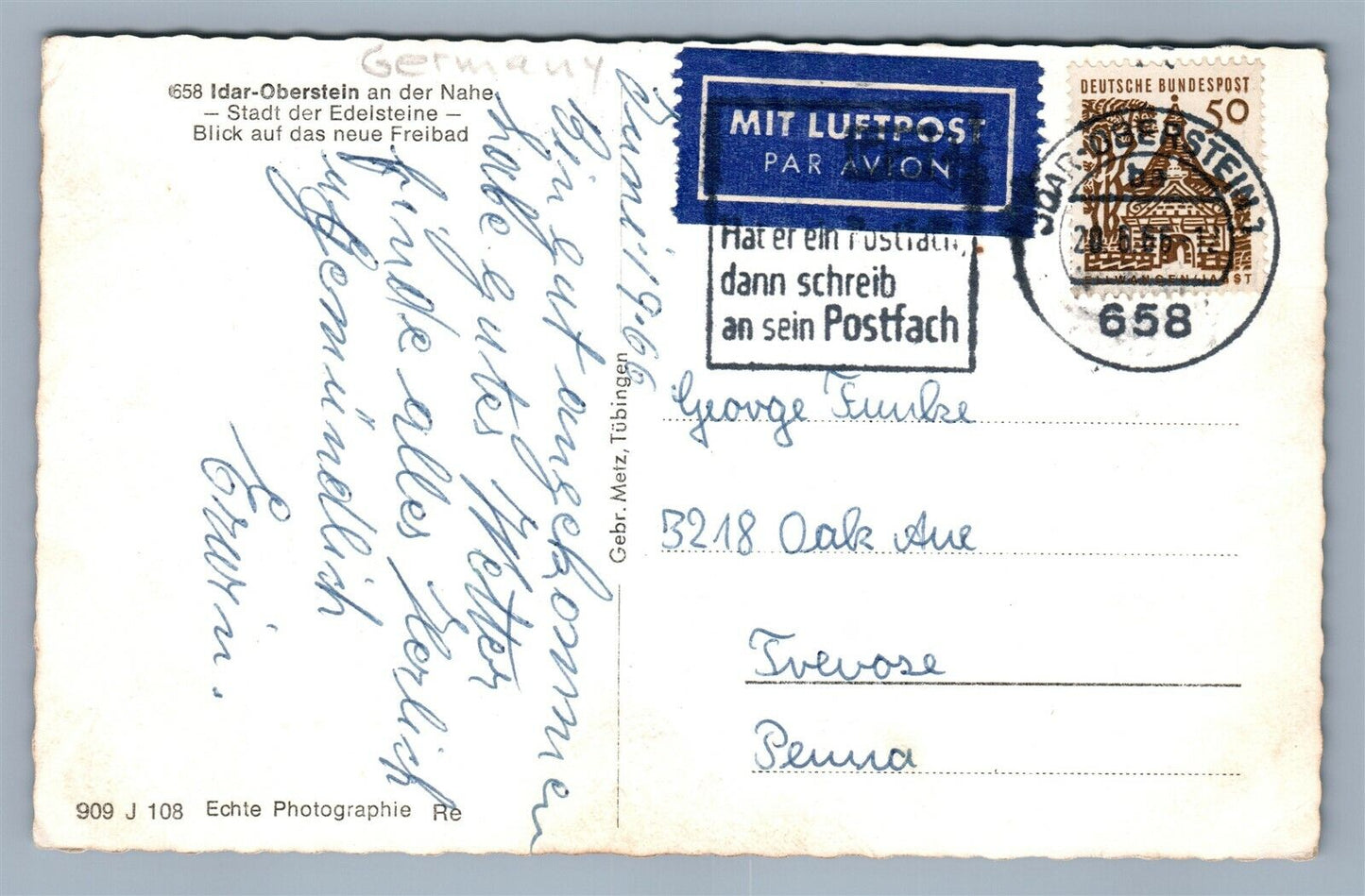 GERMANY IDAR-OBERSTEIN PANORAMA VINTAGE REAL PHOTO POSTCARD RPPC