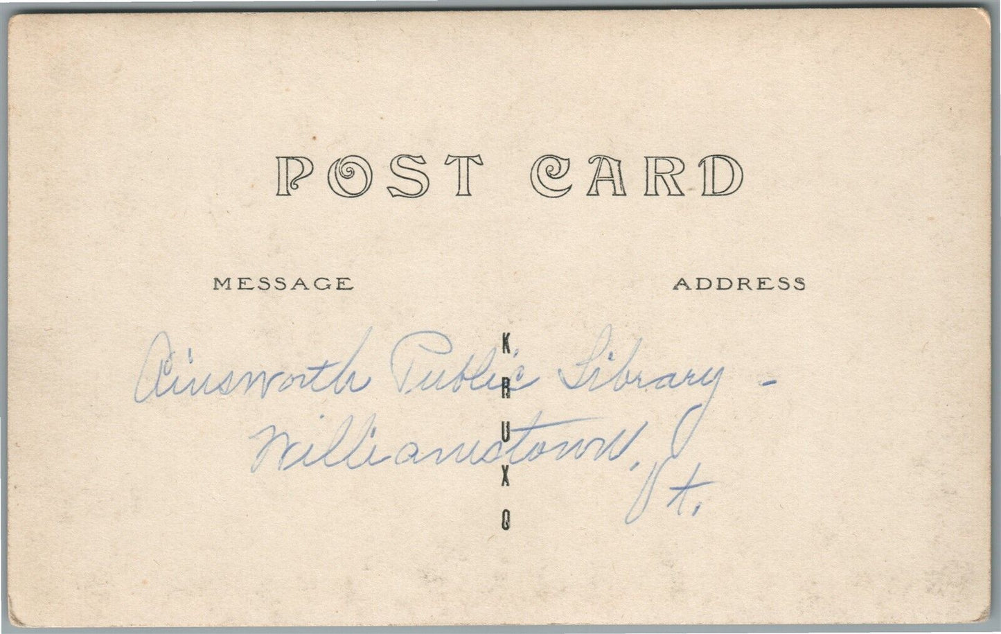 WILLIAMSTOWN VT PUBLIC LIBRARY ANTIQUE REAL PHOTO POSTCARD RPPC