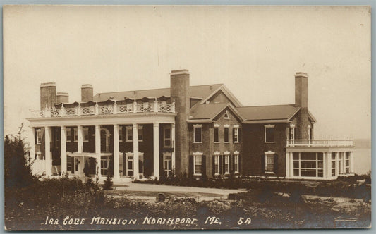 NORTHPORT ME IRA COBE MANSION ANTIQUE REAL PHOTO POSTCARD RPPC