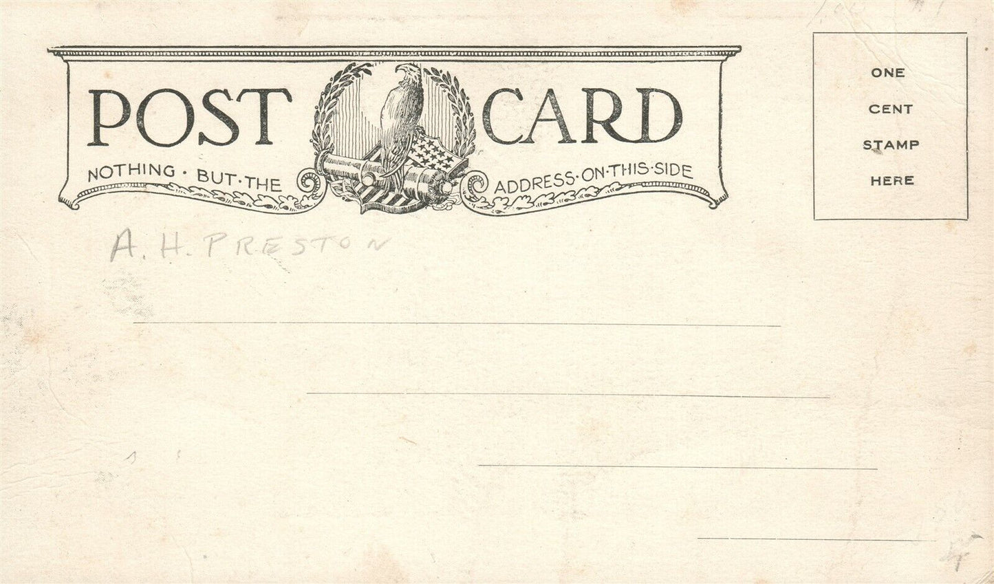 PRESTON'S FAMILY SHOE STORE ANTIQUE UNDIVIDED POSTCARD