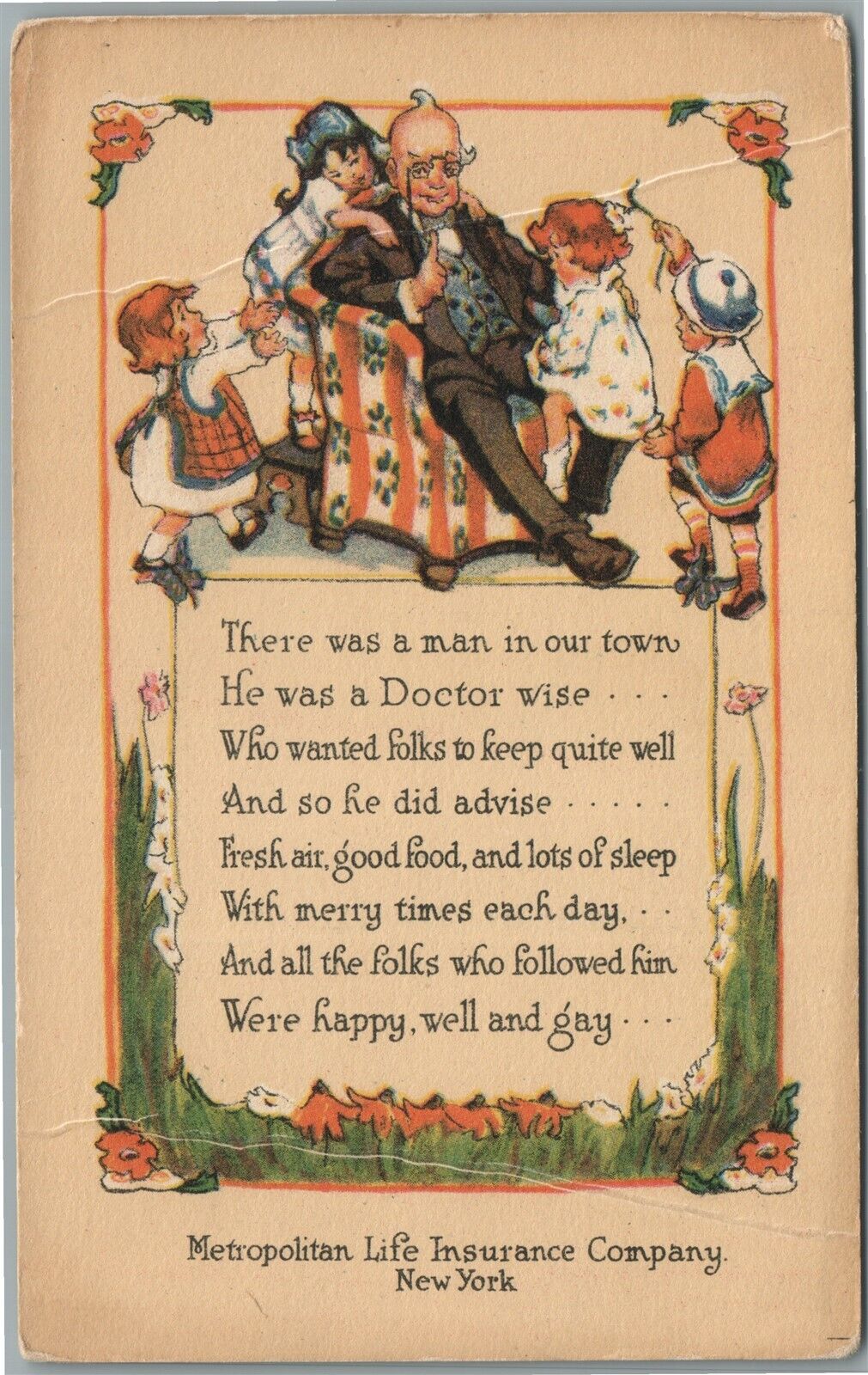 NEW YORK METROPOLITAN LIFE INSURANCE COMPANY ADVERTISING ANTIQUE POSTCARD