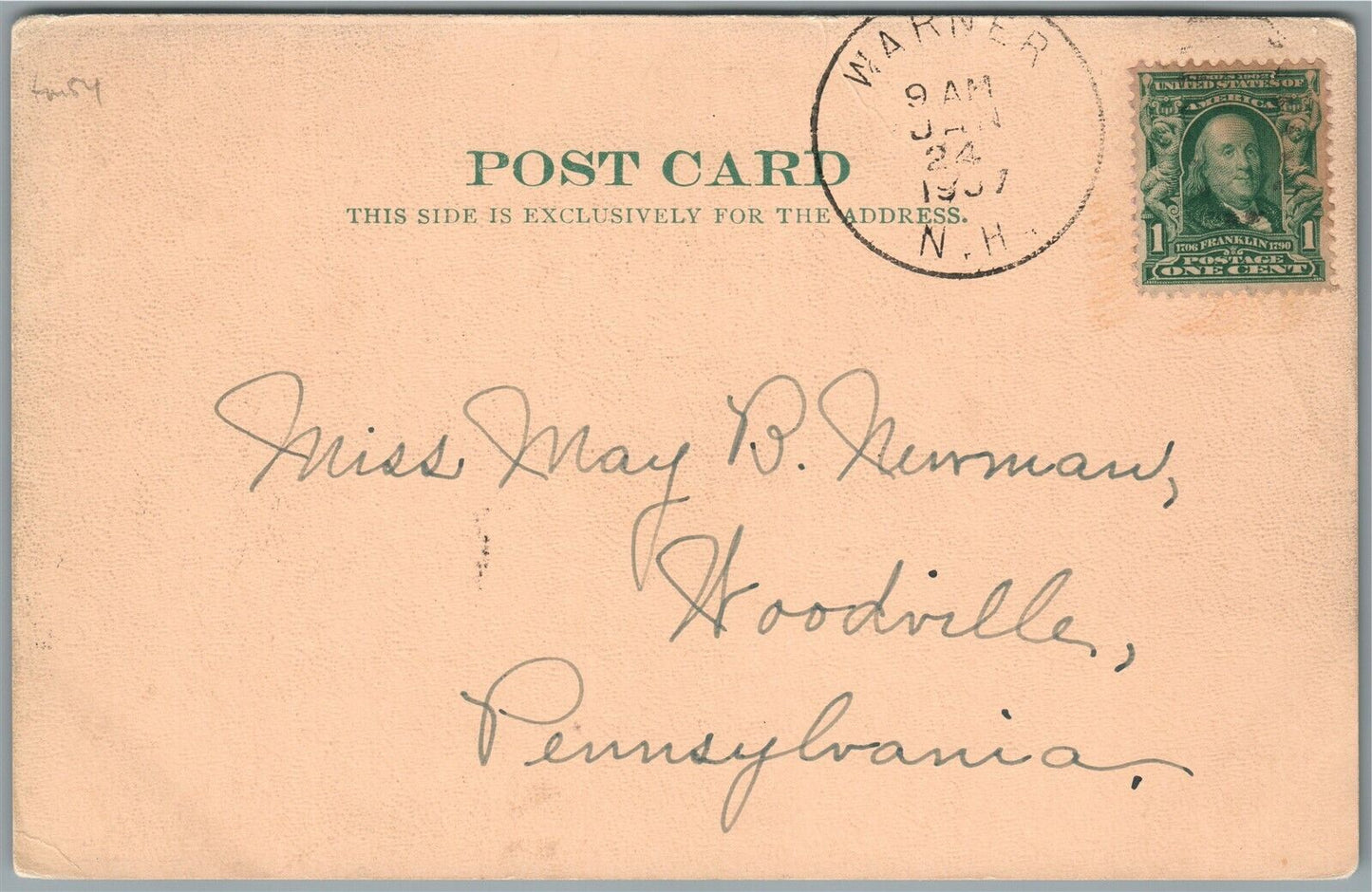 WARNER NH MAIN STREET ANTIQUE POSTCARD