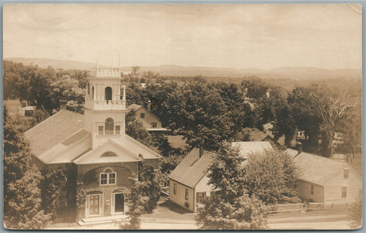 EAST JAFFREY NH BIRDS EYE VIEW ANTIQUE REAL PHOTO POSTCARD RPPC