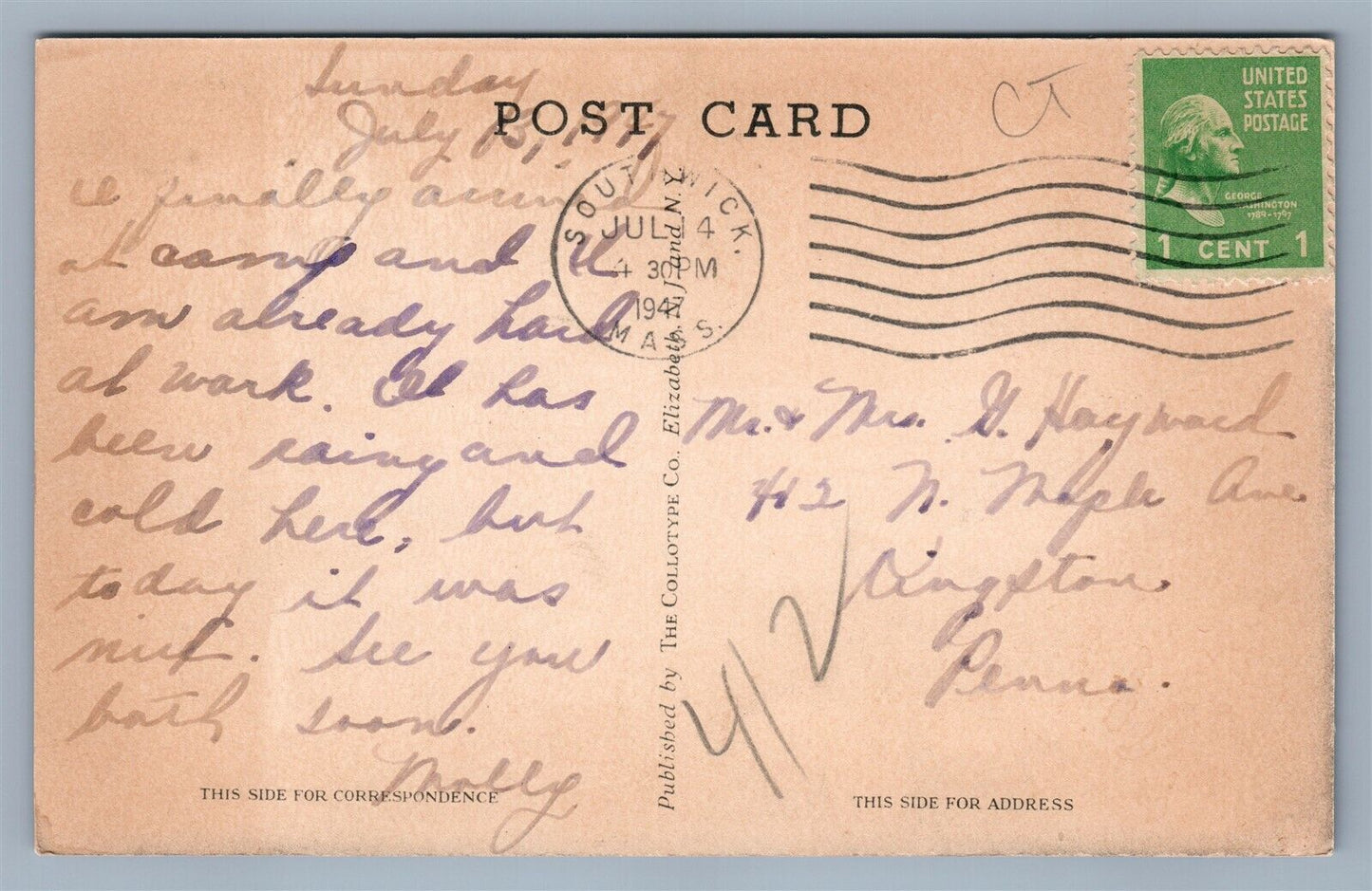 CONNECTICUT TOBACCO ADVERTISING VINTAGE POSTCARD